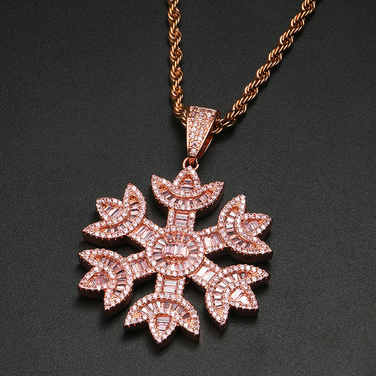 Zircon Snowflake Necklace Creative Pendant Popular Ornament