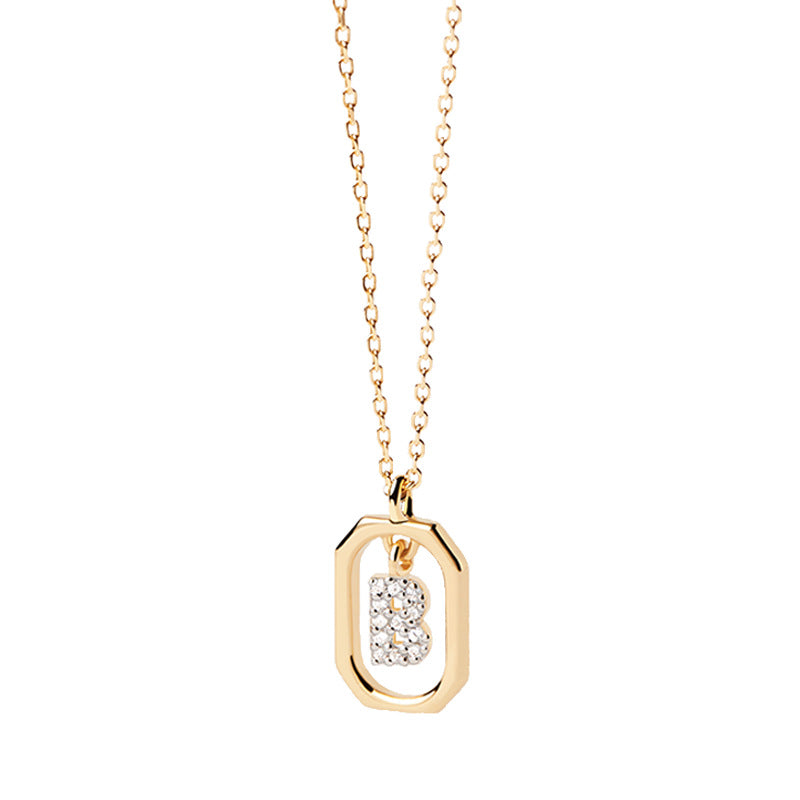 Mini Small Letter Sterling Silver 18k Necklace Simple And Light Luxury Niche