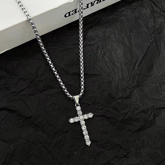 Street Diamond Cross Necklace For Men