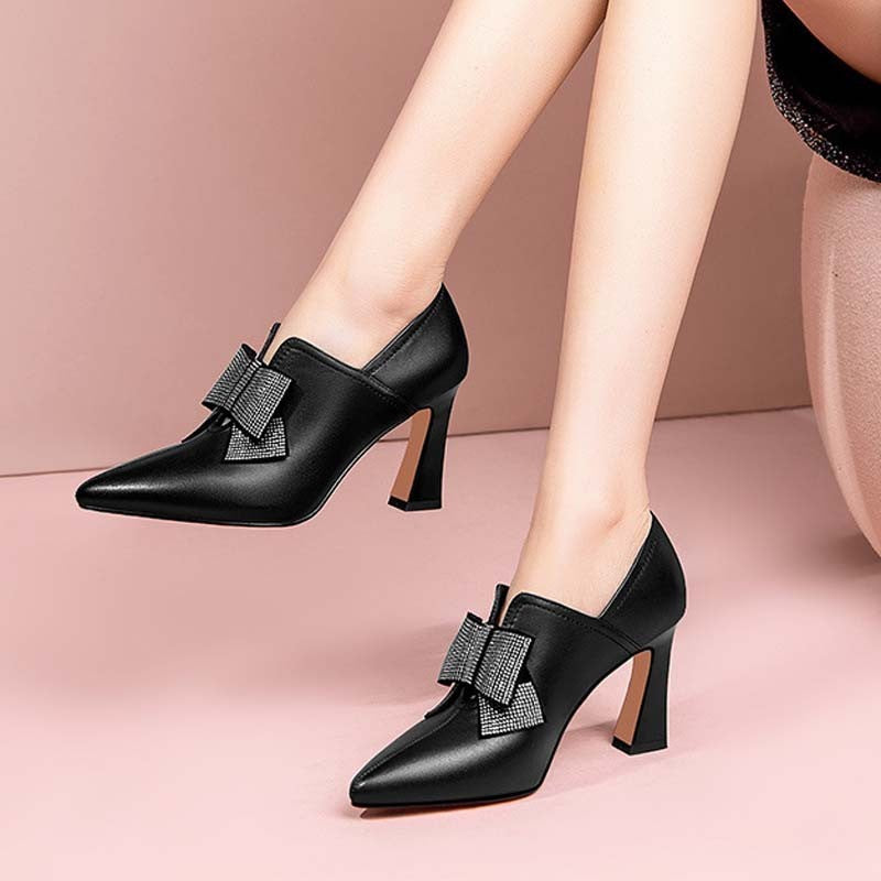 Bow Boots Women Fashion High Heels Lady Party Shoes