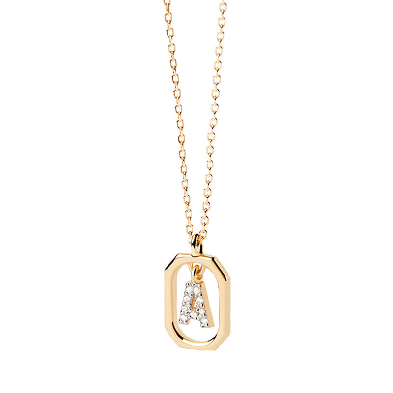 Mini Small Letter Sterling Silver 18k Necklace Simple And Light Luxury Niche