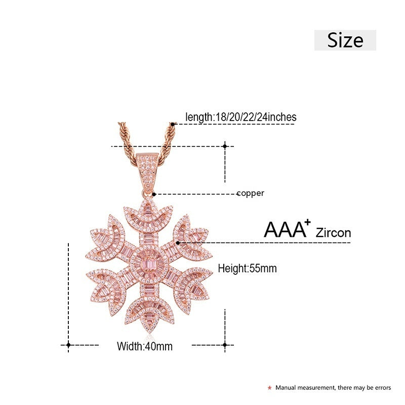 Zircon Snowflake Necklace Creative Pendant Popular Ornament