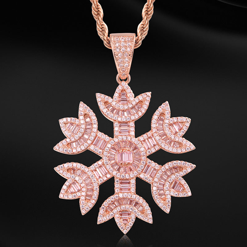 Zircon Snowflake Necklace Creative Pendant Popular Ornament