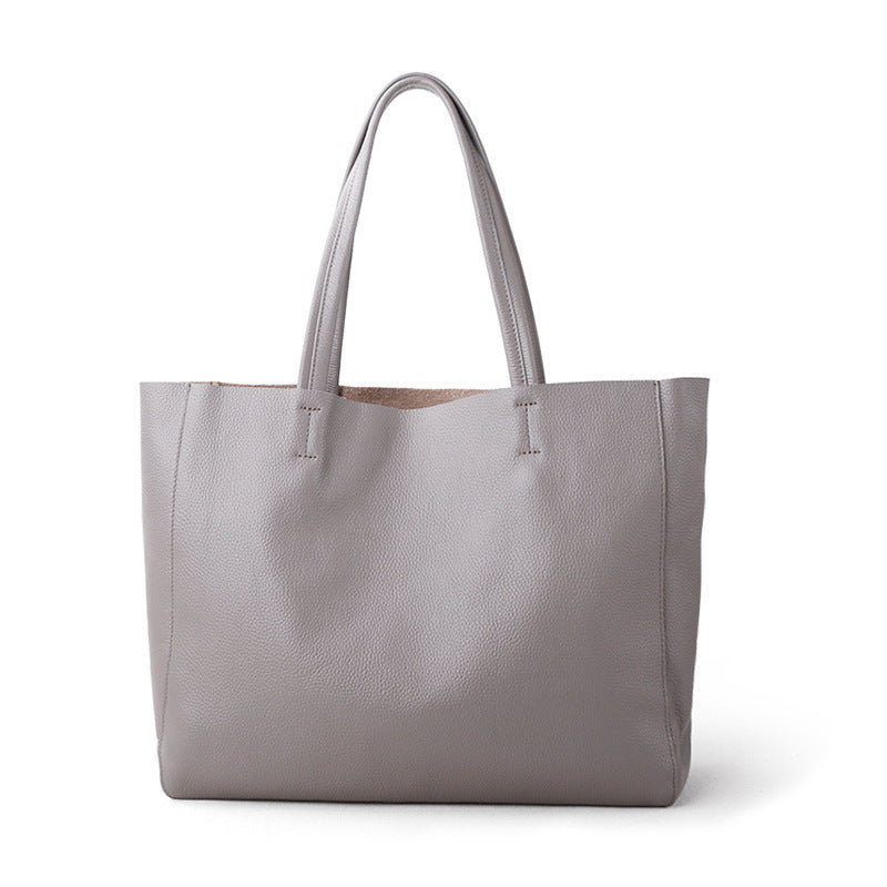 The First Layer Of Cowhide Large-capacity Tote Bag Cowhide Simple Soft Leather