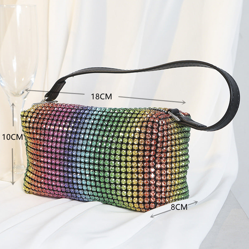 Rainbow Rhinestone Gradient Handbag