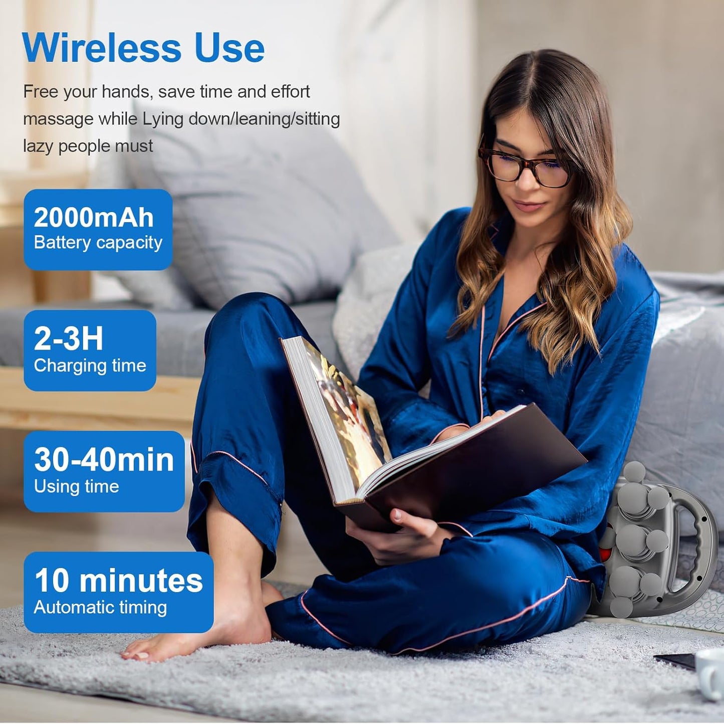 22-Head Fascia Gun High-Frequency Vibration Body Massage Gun Back Waist Massager