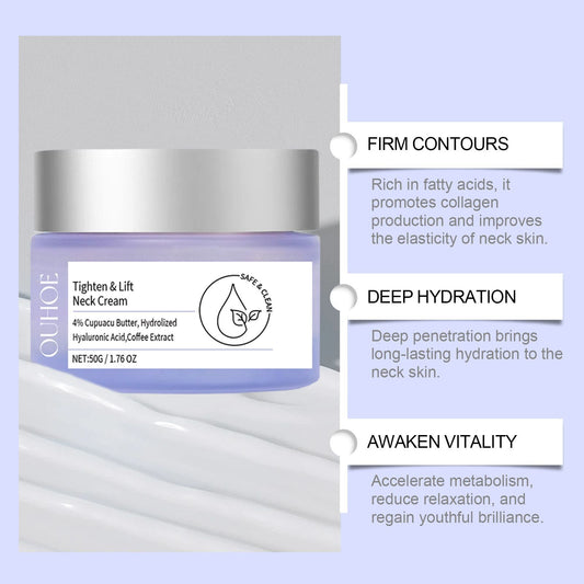 OUHOE Anti-Aging Neck Cream Anti-Aging Neck Fade Smooth Fine Lines Moisturizing Hydrating Nourishing Rejuvenating Neck Cream