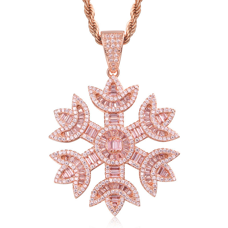 Zircon Snowflake Necklace Creative Pendant Popular Ornament