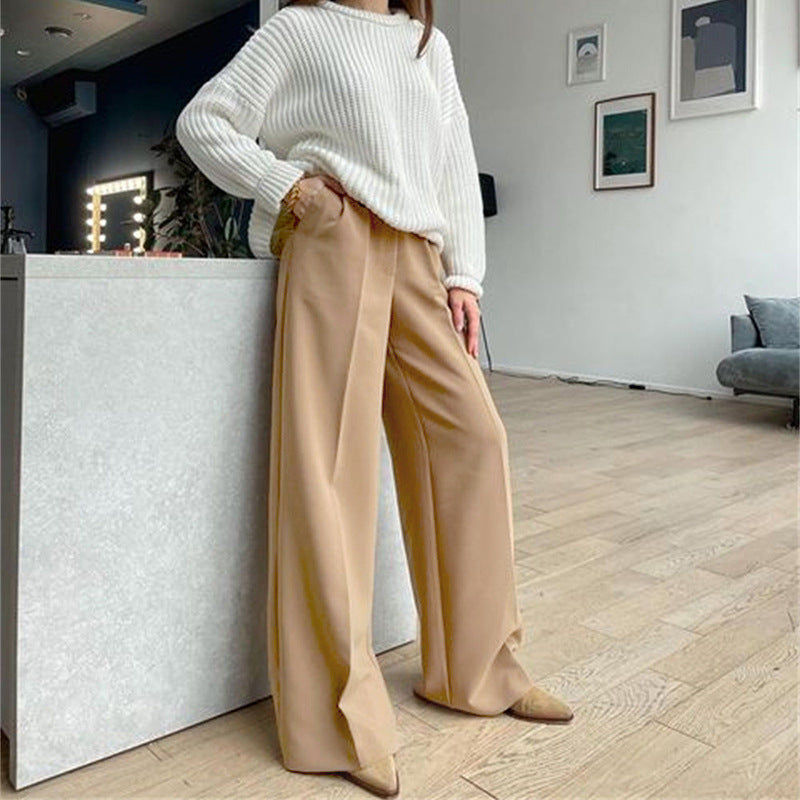 High Waist Straight Casual Pants