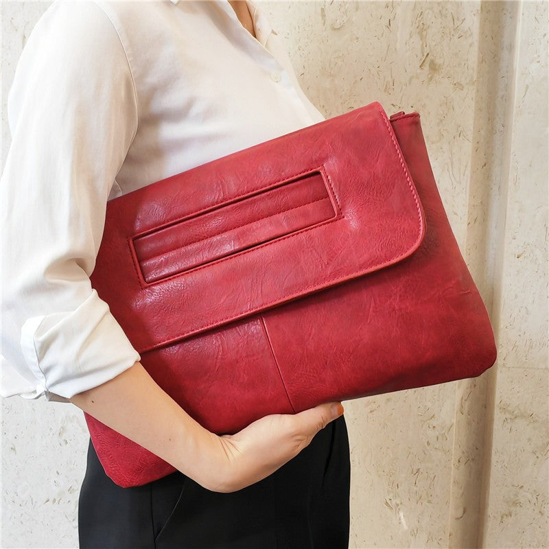 Large Capacity PU Crossbody Shoulder Belt Clutch