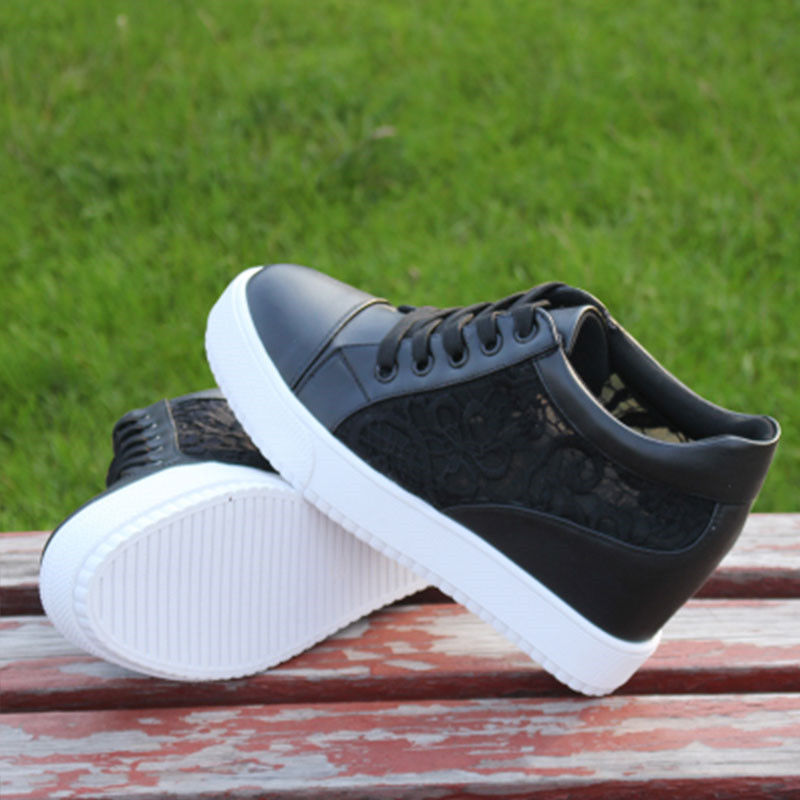 New Versatile Breathable White Shoes For Women Inner Height Increasing Casual Shoes