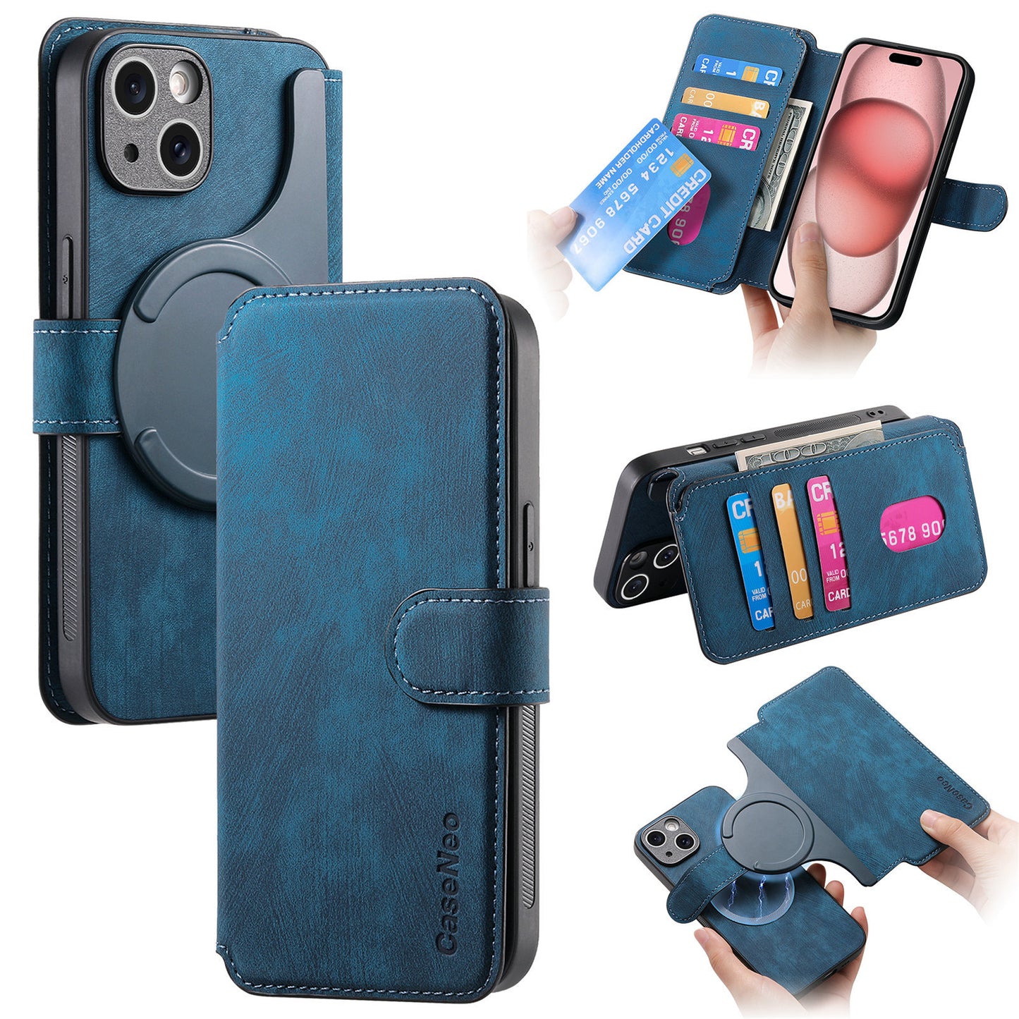 Magnetic Separation Phone Case Magsafe Strong Magnetic Flip Leather Case