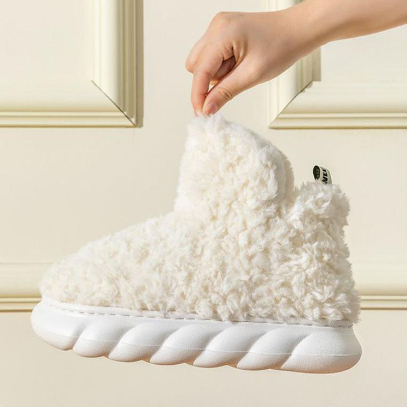 Winter Package Heeled Waterproof Home Indoor And Outdoor Wear Cute High Helper Cotton Slippers