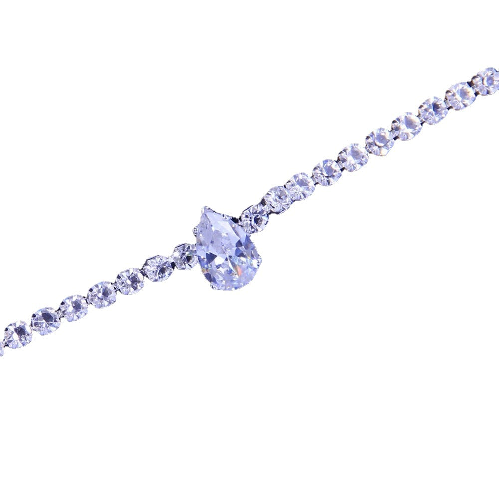 Ladies New Zircon Water Drops Necklace