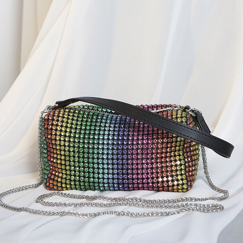 Rainbow Rhinestone Gradient Handbag