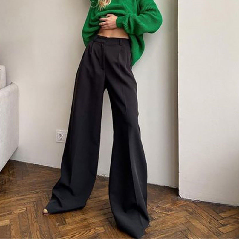 High Waist Straight Casual Pants