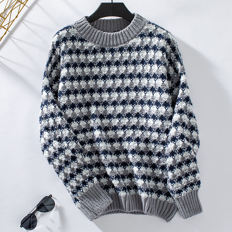 Women's Knitwear Round Neck Loose Pullover Stripes